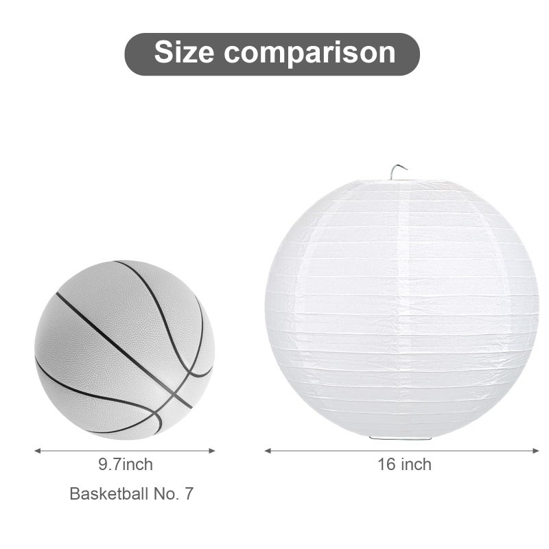 LIHAO 16 Inch White Round Paper Lanterns (10 Pack) - Image 2
